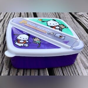 Sanrio Pochacco Dog Sandwich Lunch Box Utensil Compartment Plastic Food Storage